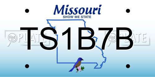 TS1B7B Missouri License Plate