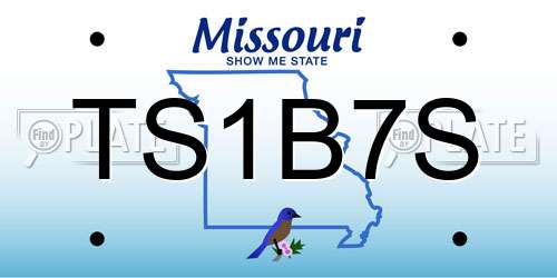 TS1B7S Missouri License Plate