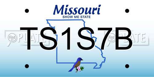 TS1S7B Missouri License Plate