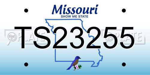 TS23255 Missouri License Plate