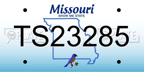 TS23285 Missouri License Plate