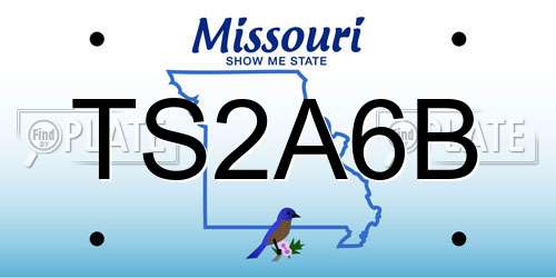 TS2A6B Missouri License Plate