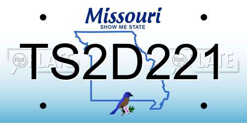 TS2D221 Missouri License Plate