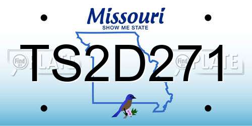 TS2D271 Missouri License Plate