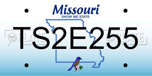 TS2E255 Missouri License Plate