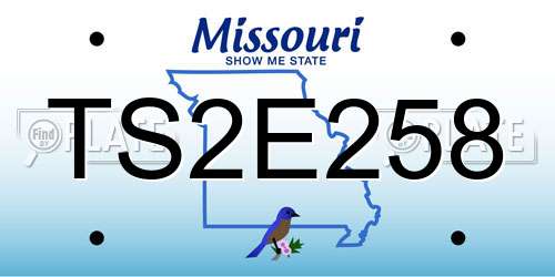 TS2E258 Missouri License Plate
