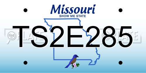 TS2E285 Missouri License Plate