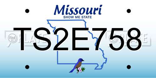 TS2E758 Missouri License Plate