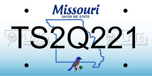 TS2Q221 Missouri License Plate