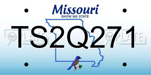 TS2Q271 Missouri License Plate