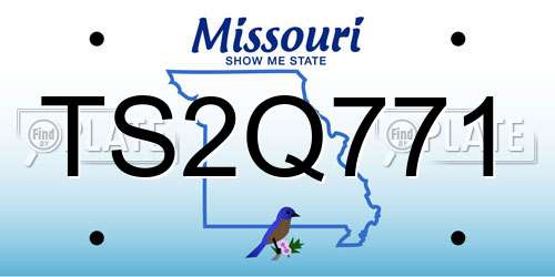 TS2Q771 Missouri License Plate