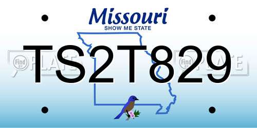 TS2T829 Missouri License Plate