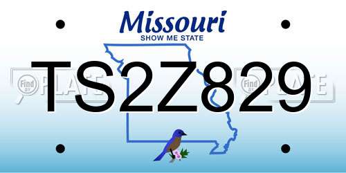 TS2Z829 Missouri License Plate
