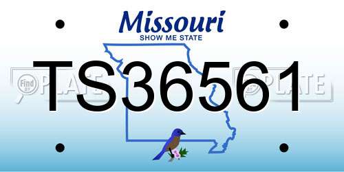 TS36561 Missouri License Plate