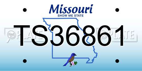 TS36861 Missouri License Plate