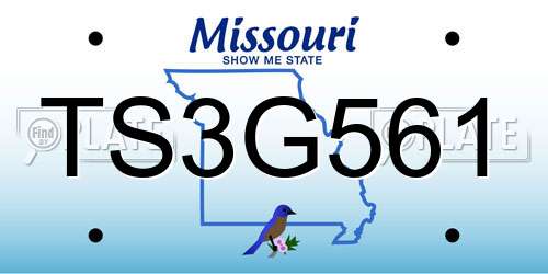 TS3G561 Missouri License Plate