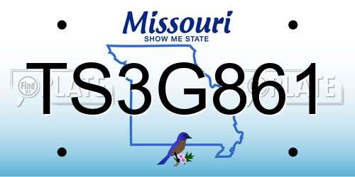 TS3G861 Missouri License Plate