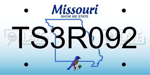 TS3R092 Missouri License Plate