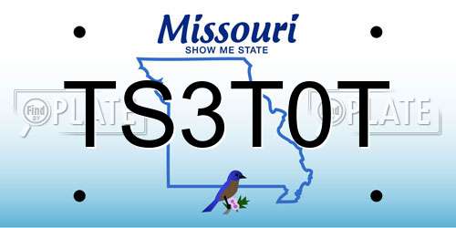 TS3T0T Missouri License Plate