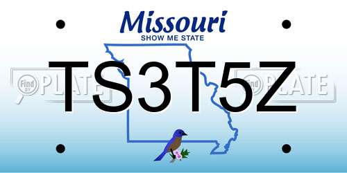 TS3T5Z Missouri License Plate