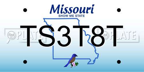 TS3T8T Missouri License Plate