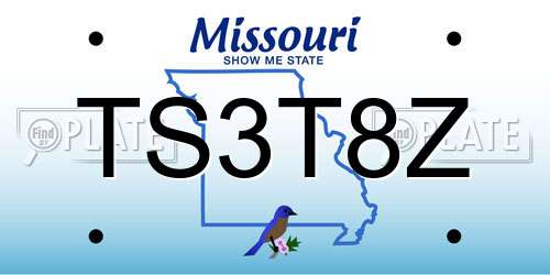 TS3T8Z Missouri License Plate