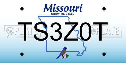 TS3Z0T Missouri License Plate