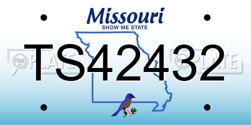 TS42432 Missouri License Plate