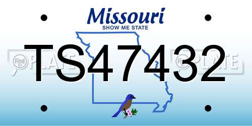 TS47432 Missouri License Plate
