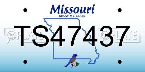 TS47437 Missouri License Plate