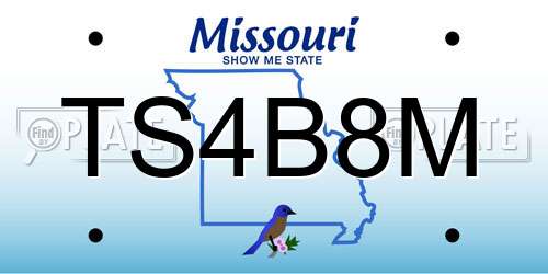 TS4B8M Missouri License Plate