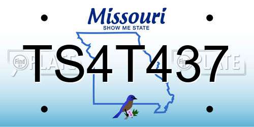 TS4T437 Missouri License Plate