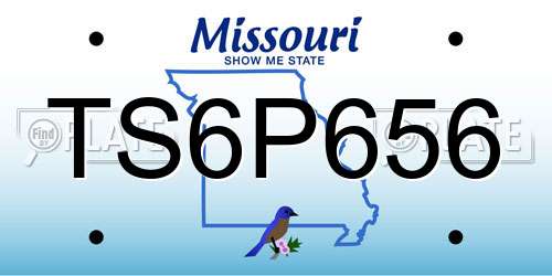 TS6P656 Missouri License Plate
