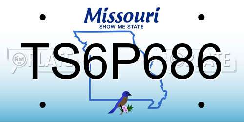 TS6P686 Missouri License Plate