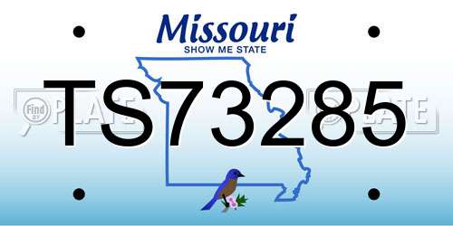 TS73285 Missouri License Plate