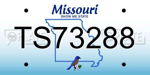 TS73288 Missouri License Plate