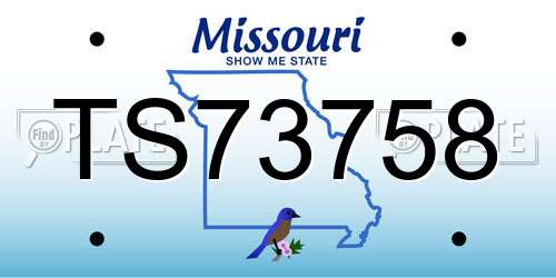 TS73758 Missouri License Plate