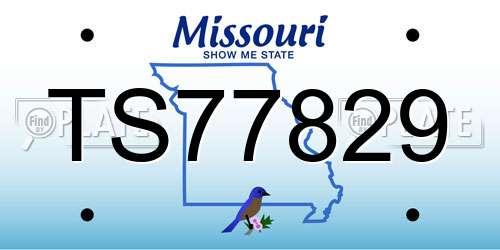 TS77829 Missouri License Plate