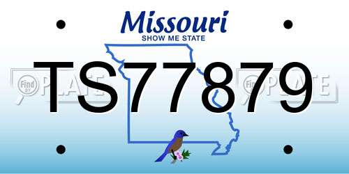 TS77879 Missouri License Plate