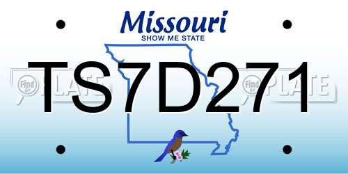 TS7D271 Missouri License Plate