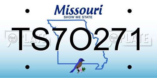 TS7O271 Missouri License Plate