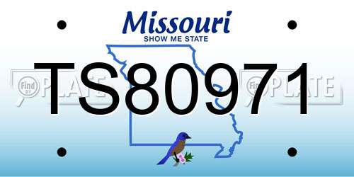 TS80971 Missouri License Plate