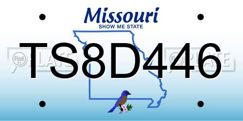 TS8D446 Missouri License Plate