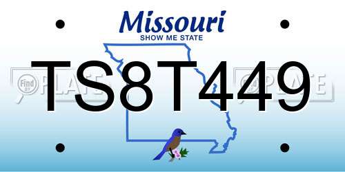 TS8T449 Missouri License Plate