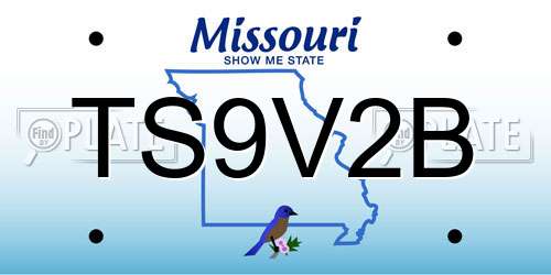 TS9V2B Missouri License Plate