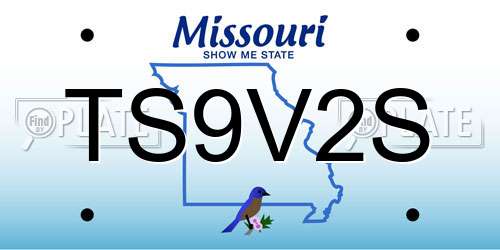 TS9V2S Missouri License Plate