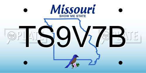 TS9V7B Missouri License Plate