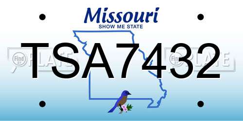 TSA7432 Missouri License Plate