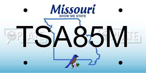 TSA85M Missouri License Plate