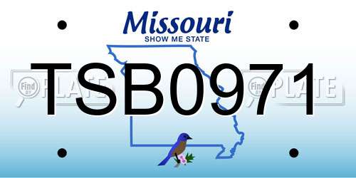 TSB0971 Missouri License Plate